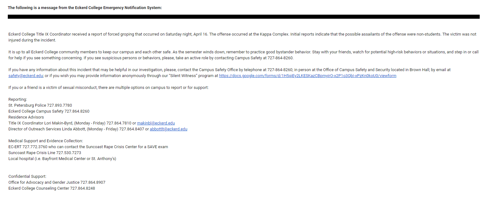 Burglaries Email